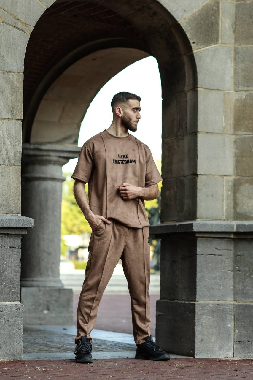 Beige tracksuits back